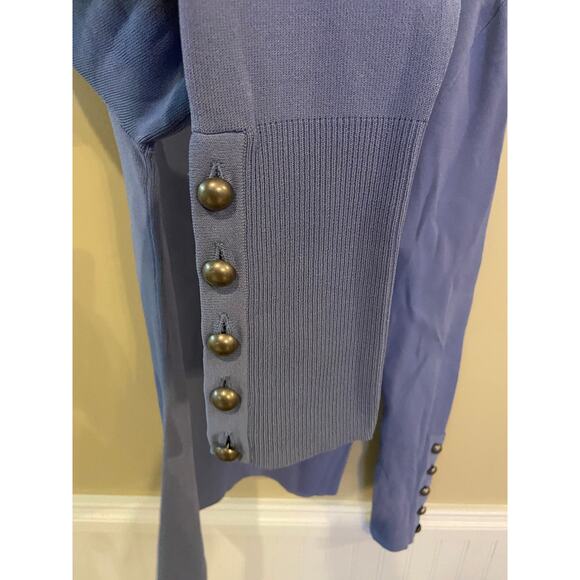 Dana Buchman Womens L Blue Knit V Neck Sweater NWT - Picture 3 of 4